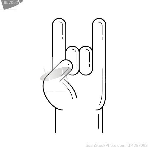 Image of Rock and roll hand line icon.