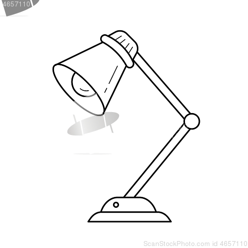 Image of Table lamp vector line icon.