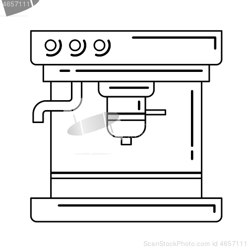 Image of Coffee maker vector vector line icon.