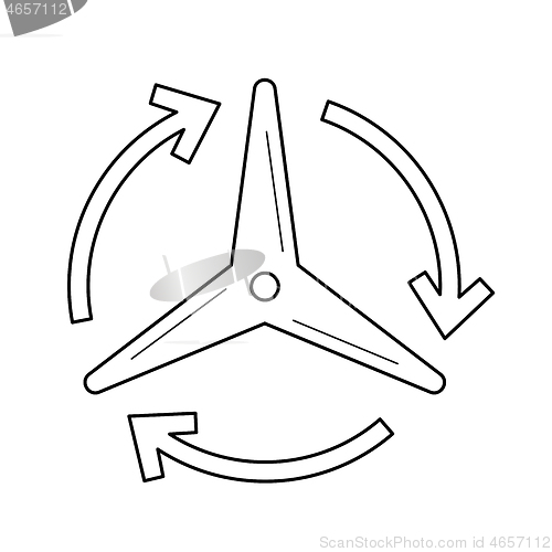 Image of Wind generator vector line icon.