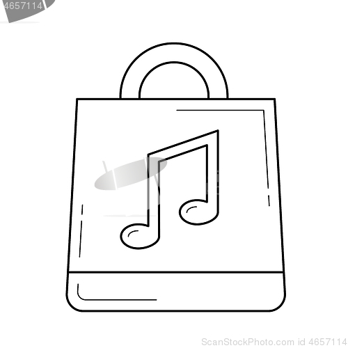 Image of Online music store line icon.