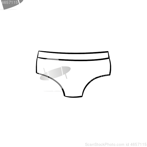 Image of Underpants hand drawn sketch icon.