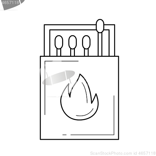 Image of Matches vector line icon.