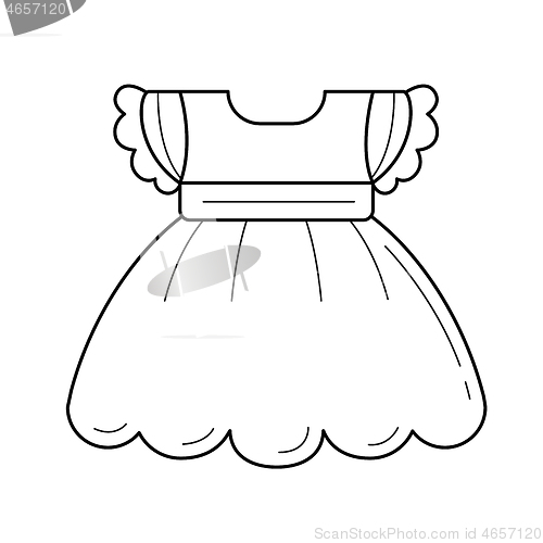 Image of Child dress vector line icon.