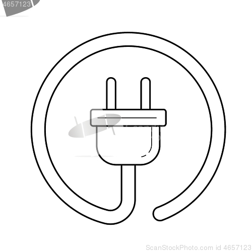 Image of Electric plug vector line icon.