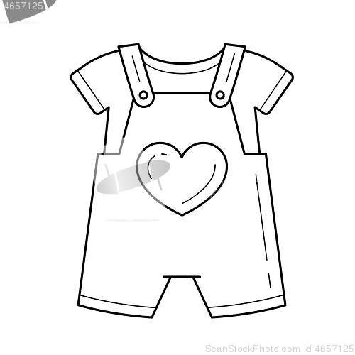 Image of Baby romper vector line icon.