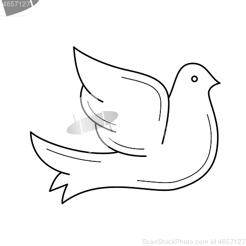 Image of Dove vector line icon.