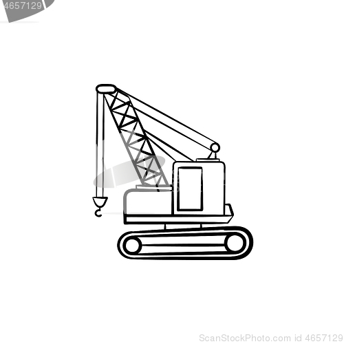 Image of Lifting crane hand drawn sketch icon.