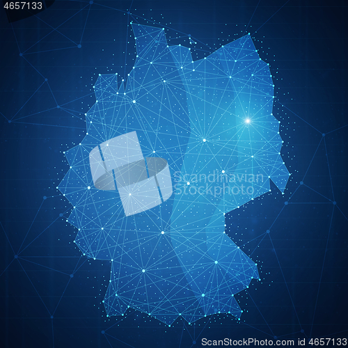 Image of Polygon Germany map on blockchain hud banner.