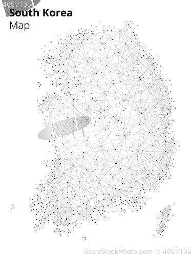 Image of South korea in blockchain technology network style