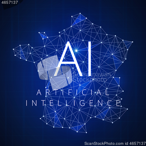 Image of Blockchain technology artificial intelligence concept.