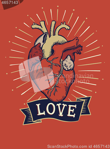 Image of Love concept t-shirt print and embroidery