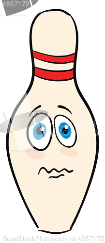 Image of A yellow bowling pin vector or color illustration