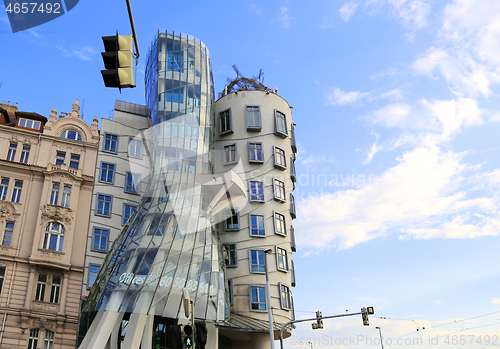 Image of Dancing House (Ginger and Fred). Modern Architecture in Prague