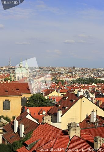 Image of Beautiful aerial view of old Prague