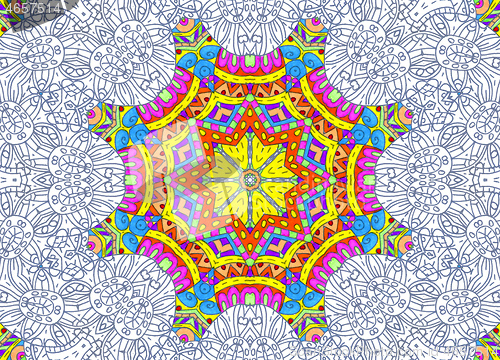 Image of Abstract half-painted outline pattern