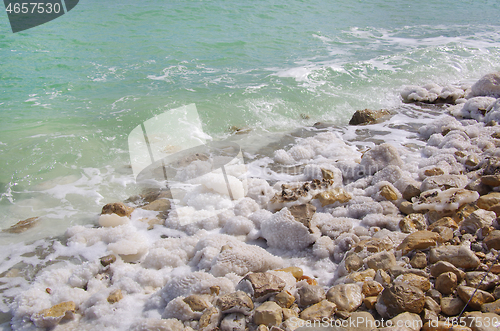 Image of Salted rocks on the Dead Sea