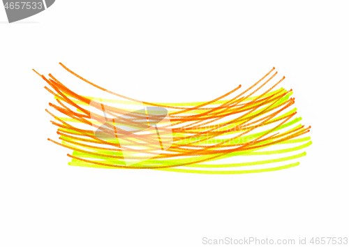 Image of Abstract bright color free hand drawn texture on white 