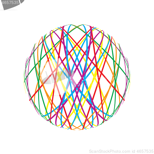 Image of Abstract sphere from colorful lines 