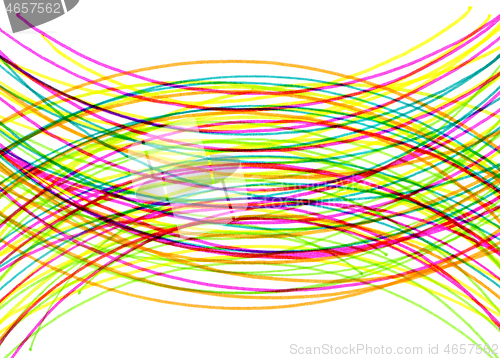 Image of Abstract background with multicolored arcuate intersecting lines