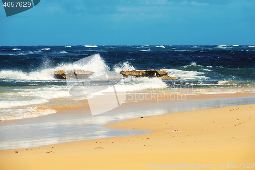 Image of ocean rough rock water splash background