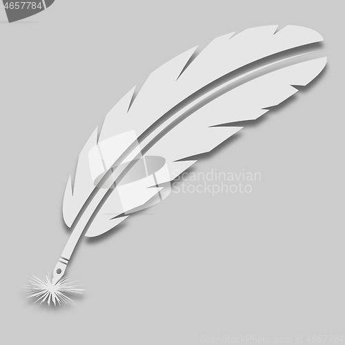 Image of feather pen in light color