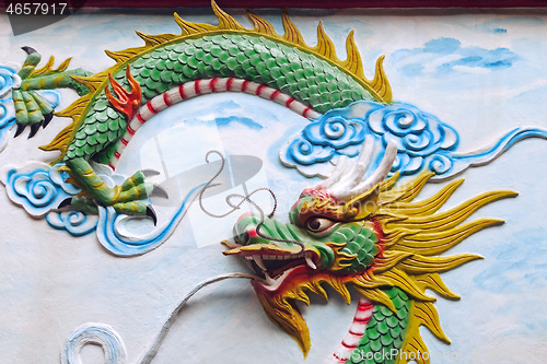 Image of Dragon decoration of a temple in Vietnam