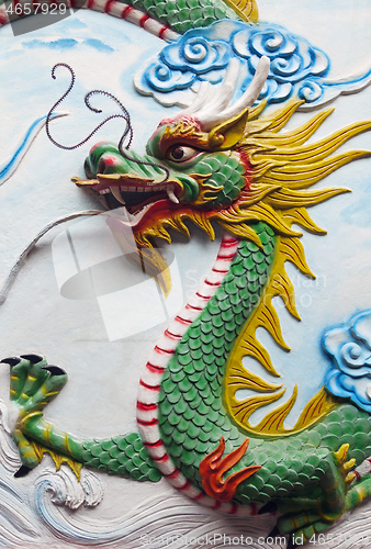 Image of Dragon decoration of a temple in Vietnam