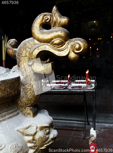 Image of Decorative incence burner in a Vietnamese temple