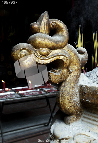 Image of Decorative incence burner in a Vietnamese temple