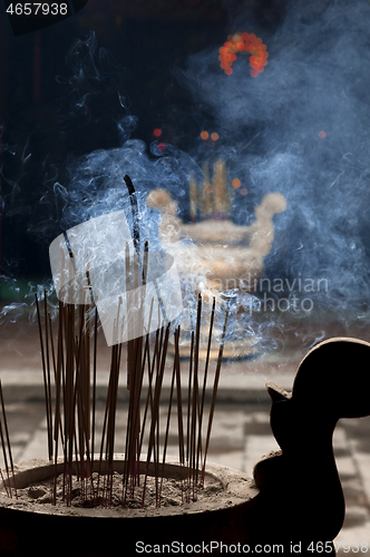 Image of Incence sticks in a Buddhist temple