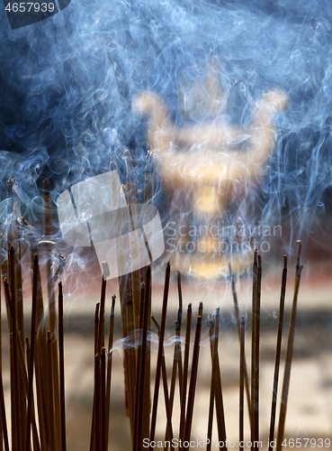 Image of Incence sticks in a Buddhist temple