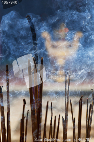 Image of Incence sticks in a Buddhist temple