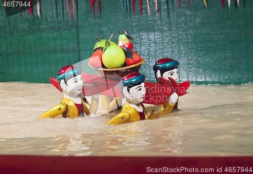 Image of SAIGON, VIETNAM - JANUARY 05, 2015 - Traditional water puppet theater