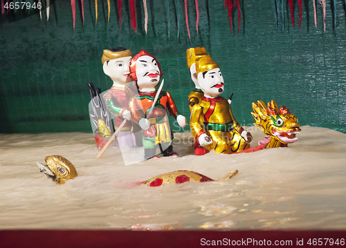 Image of SAIGON, VIETNAM - JANUARY 05, 2015 - Traditional water puppet theater