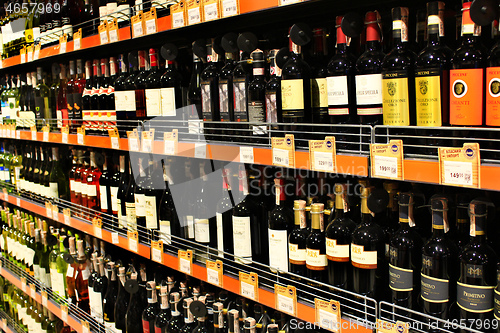 Image of wine shop with a wide selection of goods