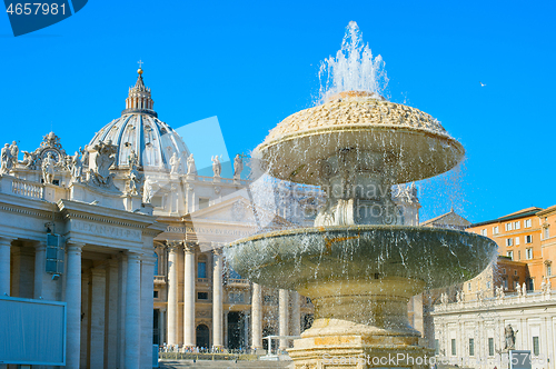 Image of St. Peter Square fountain, Vatican