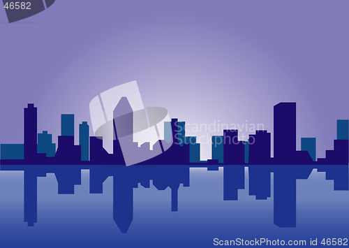 Image of City Skyline Reflection