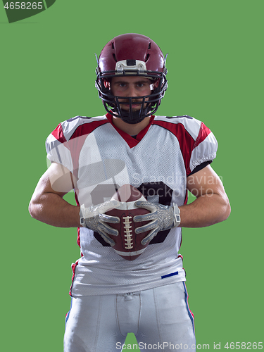 Image of American Football Player isolated on colorfull background