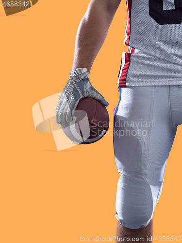 Image of closeup American Football Player isolated on colorfull backgroun