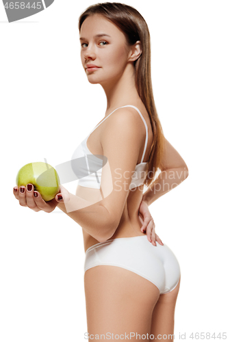 Image of Perfect slim toned young body of the girl .