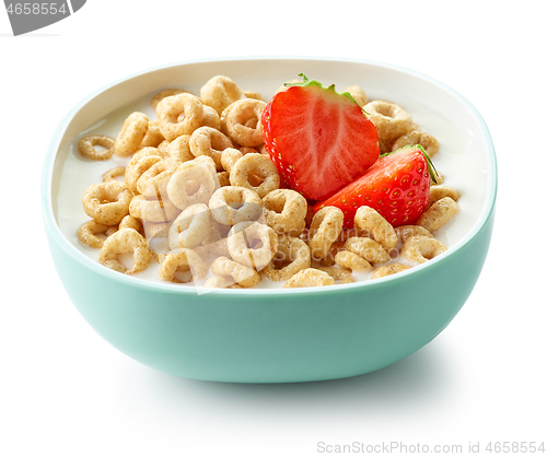 Image of bowl of breakfast cereal rings