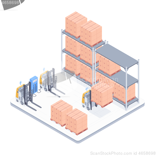 Image of Smart warehouse isometric illustration