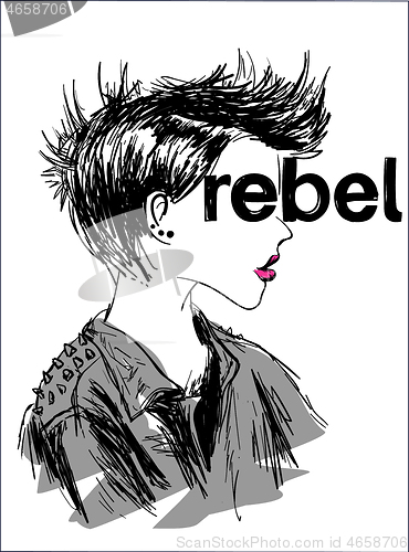 Image of Rebel concept t-shirt print and embroidery