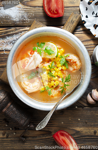 Image of soup with seafood