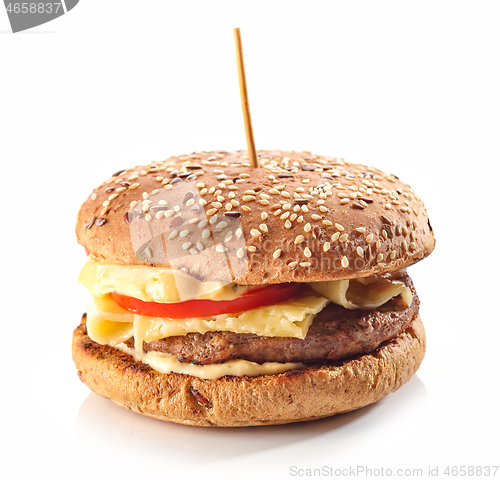 Image of fresh tasty cheeseburger