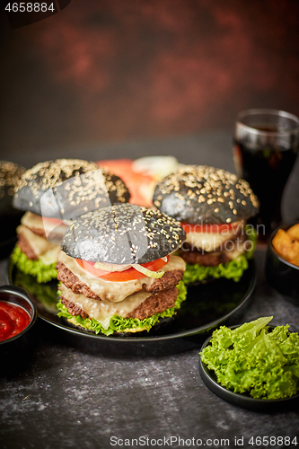 Image of Double beef burger with vegetables and cheese