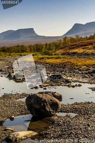 Image of Landscape with u-shaped valley Lapporten, Norrbotten, Sweden