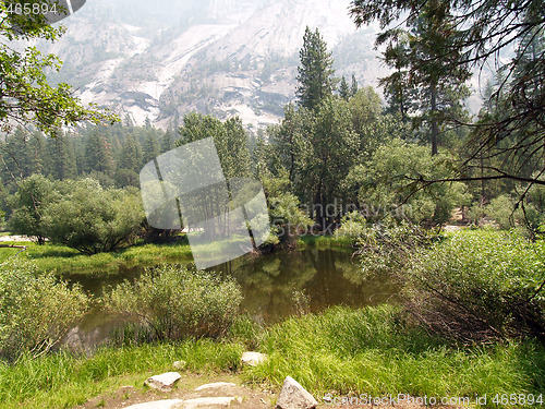 Image of pond in high sierra valley yosemite park