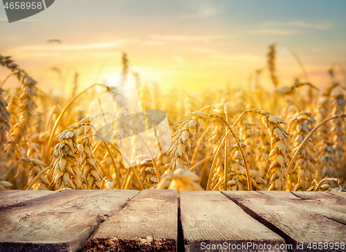 Image of Wheat field and table